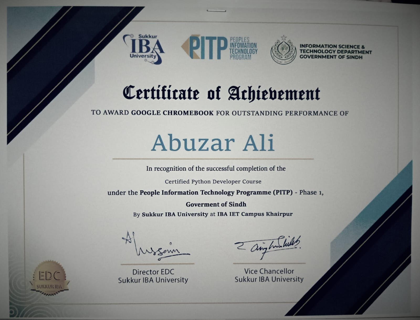 Achievement Certificate